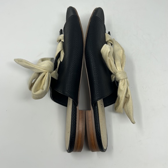 Coconuts by Matisse Black Cream Tie Slip On Open Toe Mule Sandals Size 7 - Picture 7 of 12